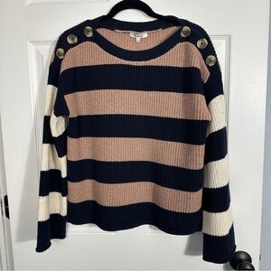 Madewell sz S Oversized Striped Sweater, cabincore, fall, chunky knit, cozy